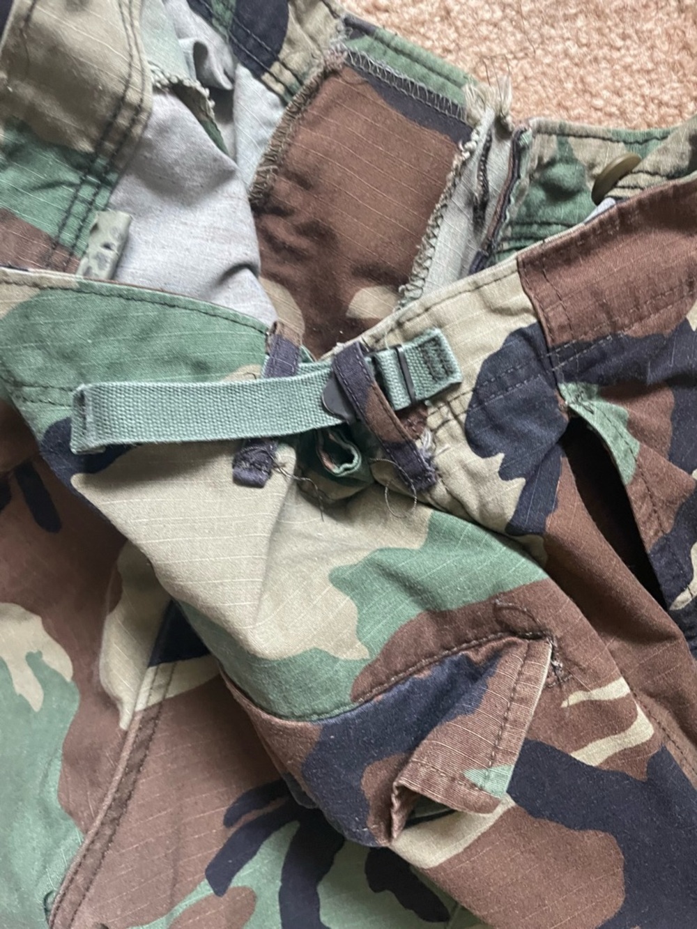 Men's or women’s Camo Cargo Pants - Woodland Green Brown - Picture 9 of 9